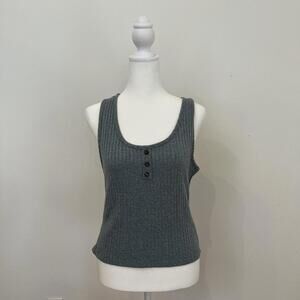 Women's Grey and Blue Crop-top